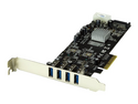 Startech PCI Express (PCIe) SuperSpeed USB 3.0-kortadapter med 4 portar och 2 dedicerade kanaler på 5 Gbps ? UASP ? SATA/LP4-ström