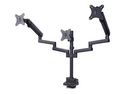 StarTech.com Triple Monitor Desk Mount For Up To Three 27in Screens, VESA 75x75/100x100, Tool-Less Arm Adjustments, C-Clamp/Grommet Mount, Spring-Assisted Arms monteringssats